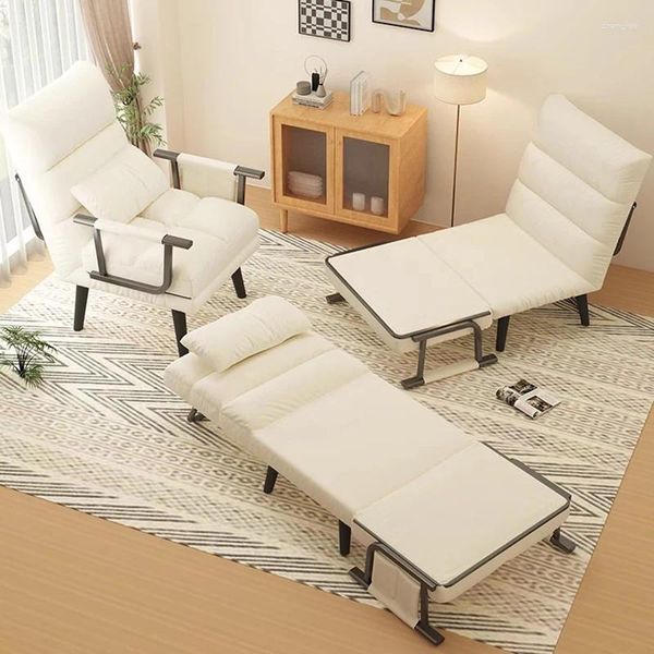 Silla reclinable blanca industrial moderna para sala de estar o dormitorio: diseño nórdico elegante para máxima comodidad y relajación