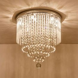 Moderna lámpara de araña de cristal K9, iluminación empotrada, lámpara de techo LED, lámpara colgante para comedor, baño, dormitorio, Livingro162s