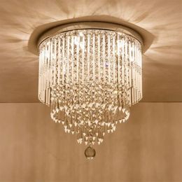 Moderne K9 Kristallen Kroonluchter Verlichting Inbouw LED Plafond Lichtpunt Hanglamp voor Eetkamer Badkamer Slaapkamer Livingro269J