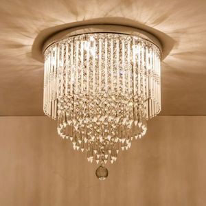 Éclairage de lustre en cristal k9 moderne Mount de plafond LED Plafon du plafond lampe pour la salle de bain salle de bain Livingro276y, chambre à manger.