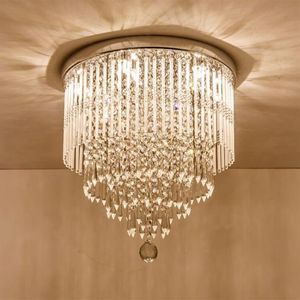 Moderne K9 Kristallen Kroonluchter Verlichting Inbouw LED Plafondlamp Armatuur Hanglamp voor Eetkamer Badkamer Slaapkamer Livingro269F