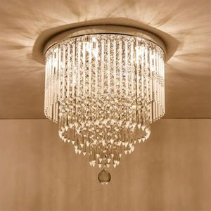 Moderne K9 Kristallen Kroonluchter Verlichting Inbouw LED Plafond Lichtpunt Hanglamp voor Eetkamer Badkamer Slaapkamer Livingro269J
