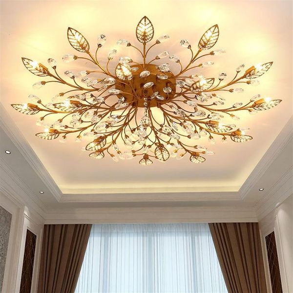 Moderne K9 Cristal LED Encastré Plafond Lustre Luminaires Or Noir Maison Lampes pour Salon Chambre Cuisine 275u