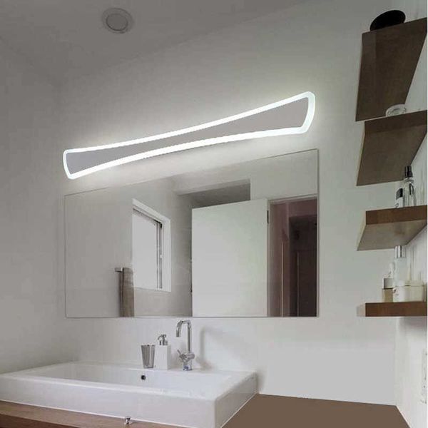 Moderna cocina baño espejo luz lámpara nórdica LED lámparas de pared Sconce decoración del hogar iluminación hierro blanco acrílico Avize 110-220V 210724