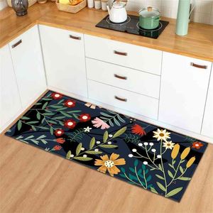 Alfombra de cocina moderna Dormitorio Sala de estar Decoración Alfombra Hogar Pasillo Entrada Felpudo Balcón Baño Antideslizante Alfombra de piso largo 210917