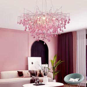 Lampe moderne Lustres en cristal éclairage décoration de salle lampe de chambre d'enfant colorée grand lustre nordique luxe fille chambres décor