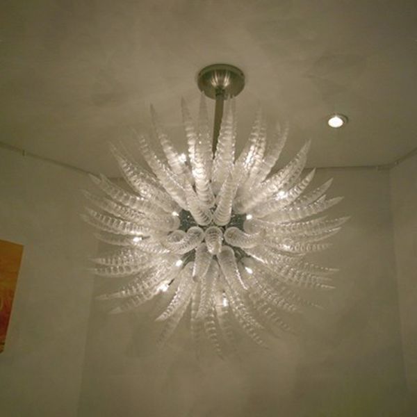 Lámparas modernas para la decoración del hogar Lámpara de lujo Lámpara decorativa del dormitorio del vidrio soplado a mano del hotel 32 pulgadas