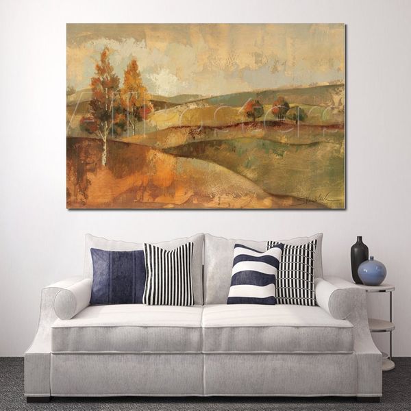 Moderne paysage toile mur Art automne collines I Silvia Vassileva peintures à la main de haute qualité