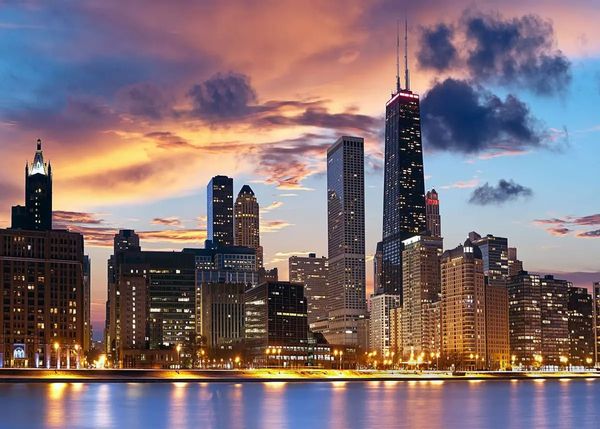 Horizon de paysage moderne de Chicago Canvas Art Prints Night View City Affiches et imprimés Toile Peinture pour chambre à coucher décor de maison Cuadros sans cadre