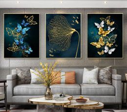 Affiche de papillon abstraite moderne de grande taille, peinture sur toile, Art mural, belles images d'animaux, impression HD pour décoration de salon 2168852