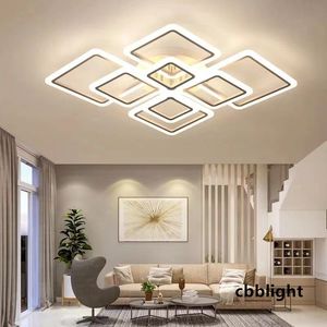 Moderne LED Acryl kroonluchters licht binnen vierkante verlichting Home Decor Fixture 2/4/6/8/10 Heads LRS003