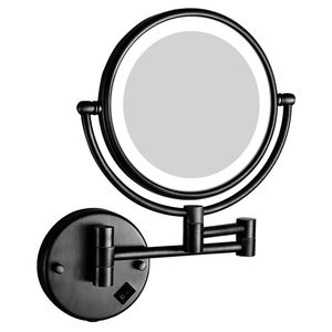 Miroir de salle de bain LED moderne Muroir Miroirs cosmétiques en or rose 3X Magnifient USB Charge ronde Espejo Makeup rasage Miroirs Fold