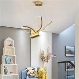 Moderne LED Butterfly Kroonluchter Verlichting Gouden Licht Luxe Slaapkamer Hanglampen Warme Creatieve Persoonlijkheid Hanglampen