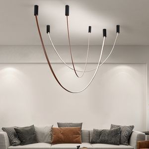 Moderne LED plafond kroonluchter lampen voor woonkamer slaapkamer minimalistische streamers diy eetkamer keuken kroonluchters