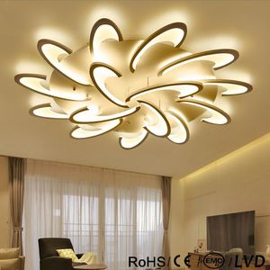 Moderne LED-plafond kroonluchter lichten voor woonkamer slaapkamer eetkamer kamer wit / zwart AC85-265V kroonluchters armaturen