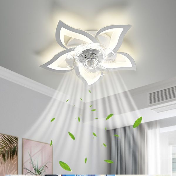 Lampe de ventilateur de plafond moderne à LED App et RC Mute 3-Wind Réglable Vitesse Dimmable Plafonnier Pour Chambre Cuisine Échappement Fumée