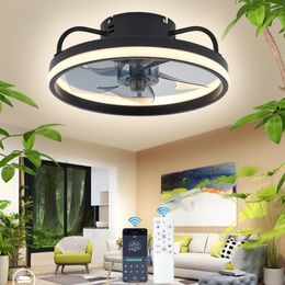 Moderne LED-plafondventilator met verstelbare tweerichtingsbladtimer en afstandsbediening Tri-Color verstelbare slaapkamer woonkamer keuken