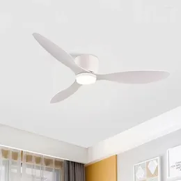 Ventilateur de plafond LED moderne sans lumières moteur DC 6 vitesses Ventilateurs de chronométrage 22 cm Loft de plancher bas à distance lux et vitae
