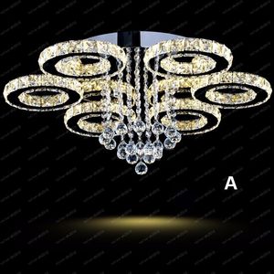 Moderne LED Diamond Crystal Kroonluchters Plafondverlichting Armatuur Luminarias Hanglampen Ronde Inbouw Woonkamer Foyer Lighting Fitting Lustres