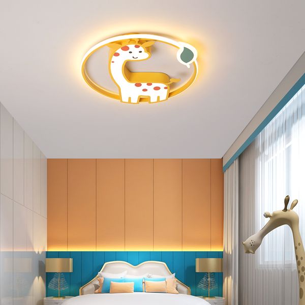 Techo LED moderno + luz para niños dormitorio lamparas de techo Lustre lámpara de techo de animales de dibujos animados para habitación de bebé niños niñas