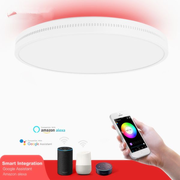 Livraison gratuite Plafonnier LED moderne RGB gradation 48W / 60W APP wifi contrôle intelligent vocal salon chambre cuisine plafonnier
