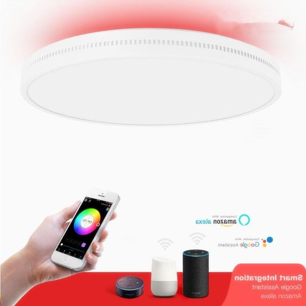 Livraison gratuite Plafonnier LED moderne RGB gradation 48W / 60W APP wifi contrôle intelligent vocal salon chambre cuisine plafonnier Eroxr