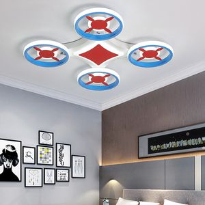 Moderne LED -plafondlichten voor slaapkamer Studie Room Kinderen Room Kinderen Rom Home Deco Zwart/Blauwe plafondlamp