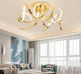 Moderne LED-plafondverlichting voor woonkamer slaapkamer eetkamer plafond gemonteerd led plafondlamp chroom / goud afgewerkt AC90-260V myy