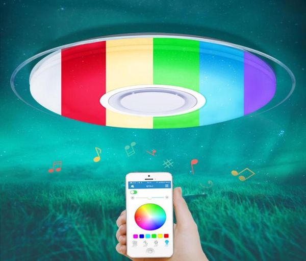 Luces de techo LED modernas RGB regulable 25W 36W 52W aplicación remota control Bluetooth música luz vestíbulo dormitorio lámpara de techo inteligente 6204253