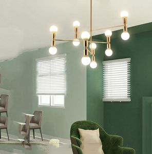 Luces LED modernas Luces de araña Simple Sala de estar Comedor Cuartaza de araña Iluminación Personalidad creativa Lámparas colgantes de oro