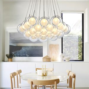 Lustre LED moderne salon suspendu lumières maison déco éclairage salle à manger luminaires chambre nordique boule de verre lampes suspendues