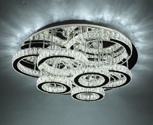 Moderne LED -Kronleuchter Leuchten Leuchte Edelstahlkristall Deckenlampe für lebende Schlafzimmer Diamantring LED Lustres Lamparas de Techo