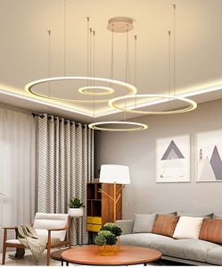Moderne LED Circulaire Kroonluchters Verlichting DIY Installeer Acryl Hanger Licht Armatuur voor Hall Eetkamer Woonkamer Slaapkamer