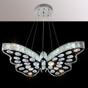 Moderne LED cristal papillon lustres chambre lampes suspendues Foyer salon salle à manger chambre d'enfants plafonniers éclairage Ho310N