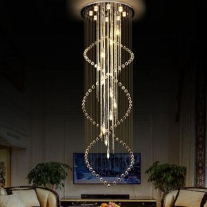 Moderne LED-kristallen kroonluchter lichtarmaturen voor woonkamer roestvrijstalen kroonluchters K9 Crystal Home Traplamp AC110-220V