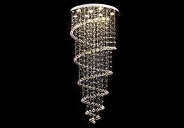 Éclairage de lustre en cristal LED moderne Spirale Plume de pluie d'escalier Crystal plafonds Fixtures Déco LAMPLIGATION pour El Hall STA9578744