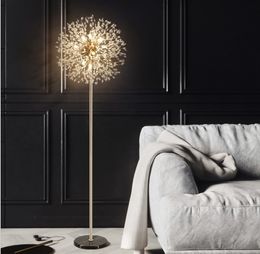 Moderne LED Crystal Floor Lamp Creatieve Mode voor Home Hotel Art Paardebloem Light
