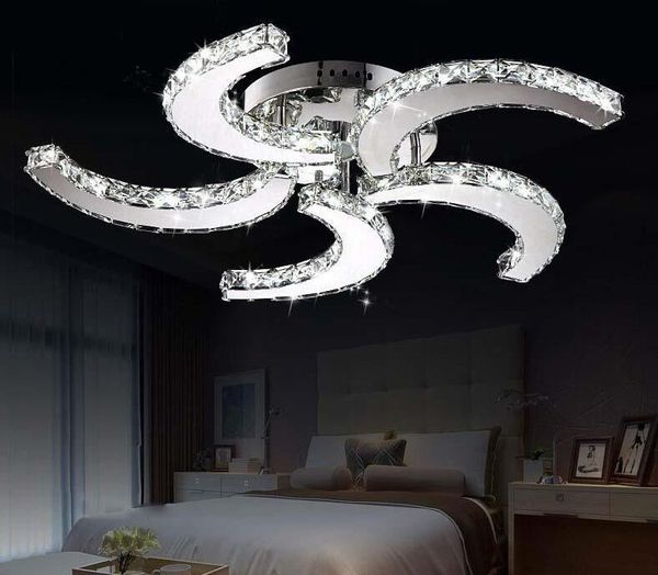 Moderne Led Plafonniers Lustre En Cristal Pendentif Ventilateur Plafond pour salon chambre chambre maison MYY