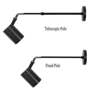 Moderne LED Uitschuifbare Telescopische Wandlampen Aluminium Sconces White Black Large Arm Wall Spot Light voor het schilderen Foto Gallary 210724