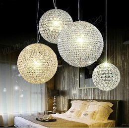 Moderne LED K9 boule de cristal lampes suspendues lustre lampe salon lumières Restaurant Bar sphère créative salle de bal maison luminaires8306114