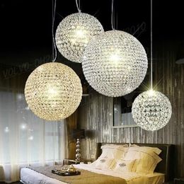 Moderne LED K9 Kristallen Bol Hanglampen Kroonluchter Lamp Woonkamer Verlichting Restaurant Bar Creatieve Bol Ballroom Thuis Fixtures289U