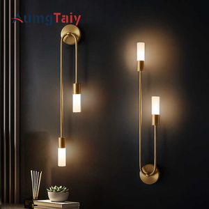 Moderne Led Lampen Lange Strip Nordic Wandkandelaar voor Slaapkamer Badkamer Spiegel Decor Woonkamer Gang Achtergrond Goud/ZwartHKD230701