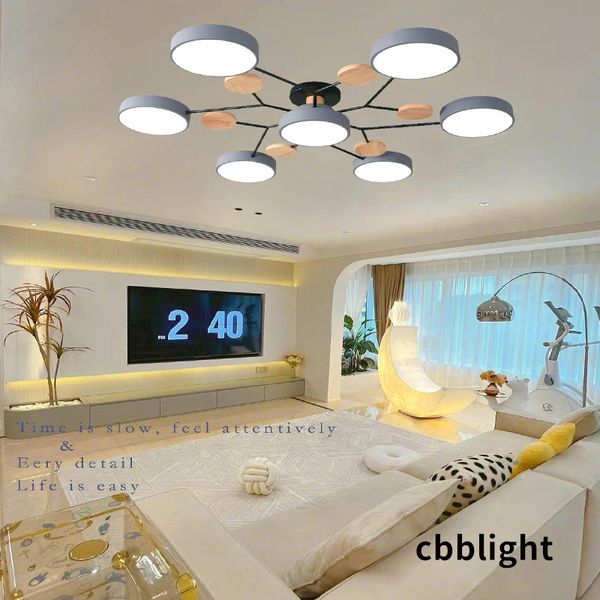 Lampes suspendues LED modernes éclairage de plafond intérieur lustre en bois chambre salon salle à manger lustres hôtel lumière décorative allée lumière LRS029