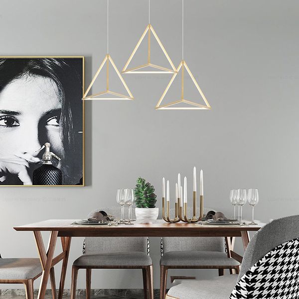 2020 moderne pendentif LED luminaire nordique noir Triangle suspendus lampes suspendues cuisine salon salle à manger chambre maison maison Decorl