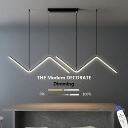 Moderne LED hanglamp goud/zwarte lange lijn hanglamp voor restaurantstudie keukenkantoor koffie home decoratie luxe 240320