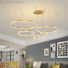 Moderne LED Ring Decke Kronleuchter Lampe für Wohnzimmer Esszimmer Schlafzimmer Studie Loft Ultra Helle Dimmbare Anhänger Hängen Lichter HKD230825