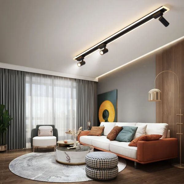 Lampe à plate-forme de piste LED moderne Diy Spotlight Spotlight Home Fteals Wall Salon Salon Study Shop Guide Rail Slide Track Light