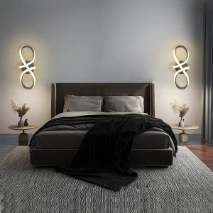 Moderne LED Wall Lamp Noordelijke gouden slaapkamer Bedwandslichten met stekkerwandsconcer voor minimalistische toegang tot de entryway -gangpadverlichting