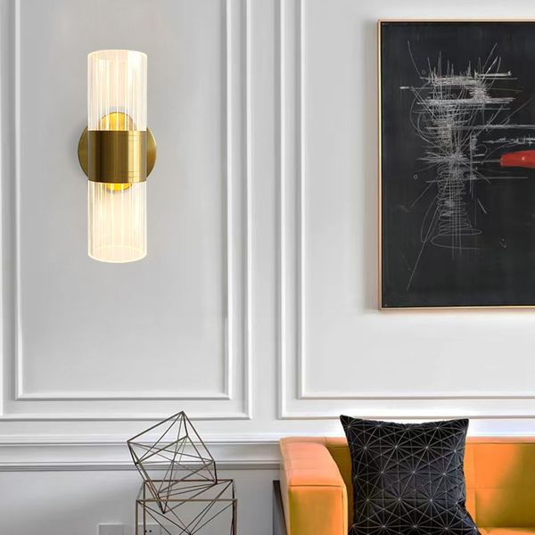 Lampes murales LED modernes pour salon chambre or appliques murales cristal bulle ombre décor à la maison éclairage intérieur