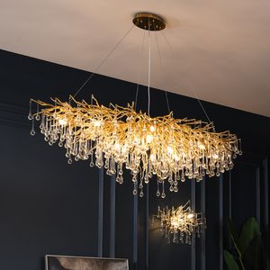 Moderne lichte luxe kristallen kroonluchter Villa eetkamer slaapkamer woonkamer plafond kroonluchter woondecoratie hanglampen